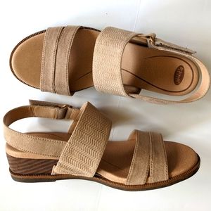 Dr Scholls Tan Wedge Strappy Comfort Sandal